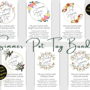 Seasonal Simmer Pot Tag Bundle: Printable Gift Tags (PDF)