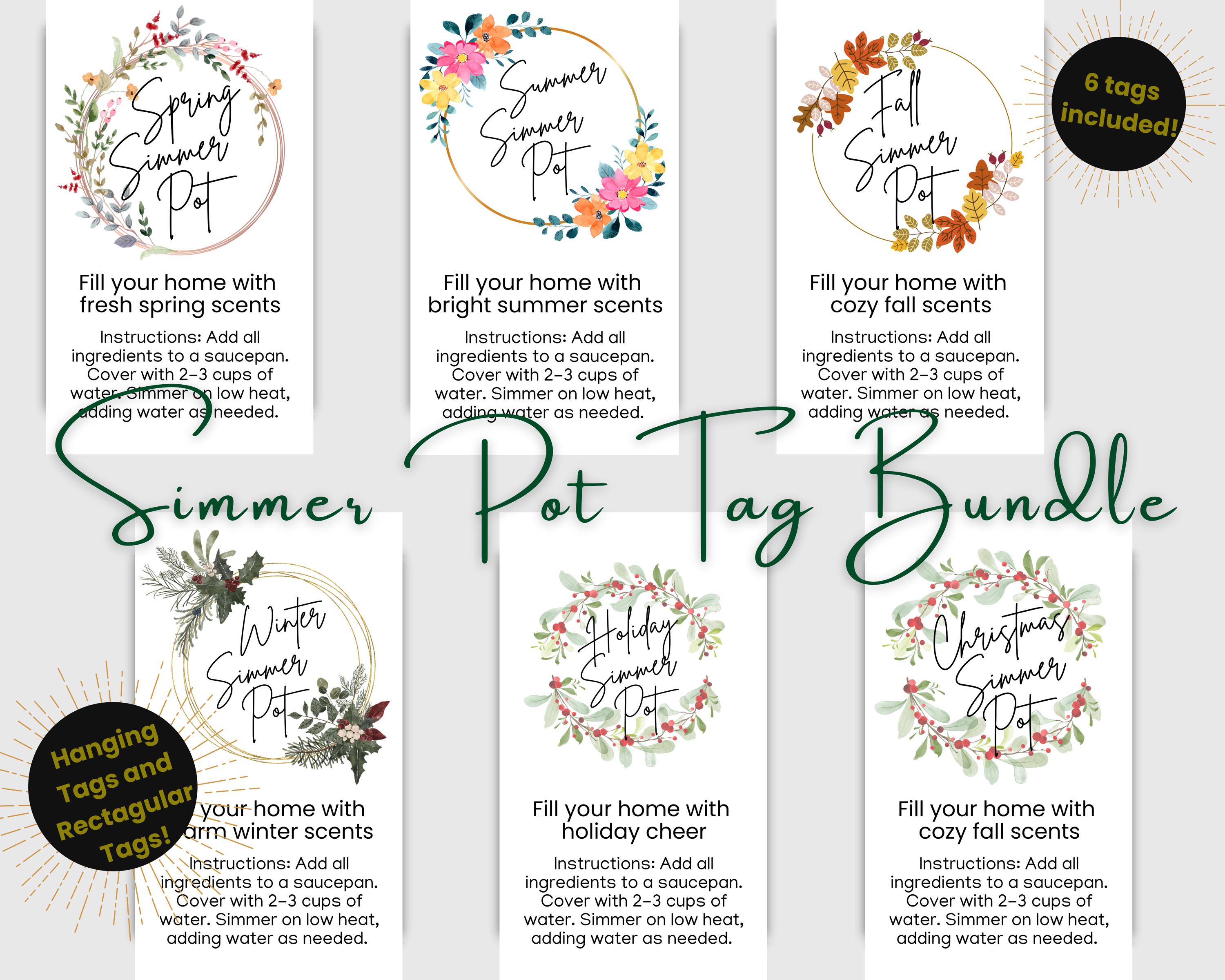 Seasonal Simmer Pot Tag Bundle: Printable Gift Tags (PDF) - Etsy