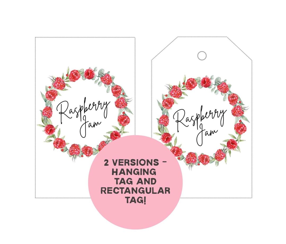 Raspberry Jam Gift Tag: Printable Gift Labels (PDF) - Etsy