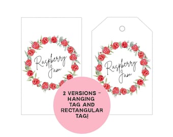 Raspberry Jam Gift Tag: Printable Gift Labels (PDF)