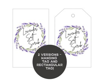 Lavender Salt Scrub Tag Printable | Relaxing Spa Gift Tag | Self-Care Favor Label | Instant Download