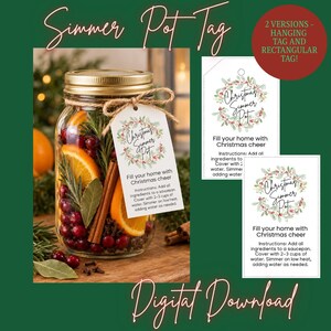 Christmas Simmer Pot Gift Tag: Printable Holiday Blend (PDF)