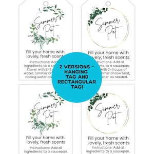 Simmer Pot Tag: Printable Gift Tags with Instructions (PDF)