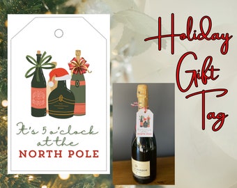 Funny Christmas Wine Tag, Holiday Booze Gift (Digital Download)