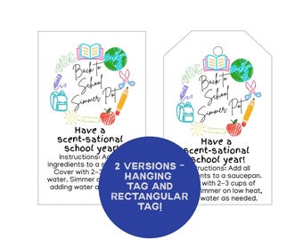 Back to School Simmer Pot Gift Tag: Printable PDF