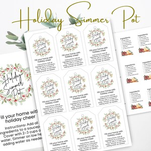 Year Round Simmer Pot Tag BUNDLE, Simmer Pot Gift Tag, Simmer Pot Tag ...