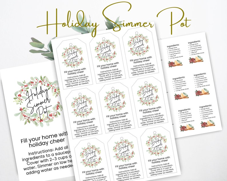 Year Round Simmer Pot Tag BUNDLE, Simmer Pot Gift Tag, Simmer Pot Tag ...
