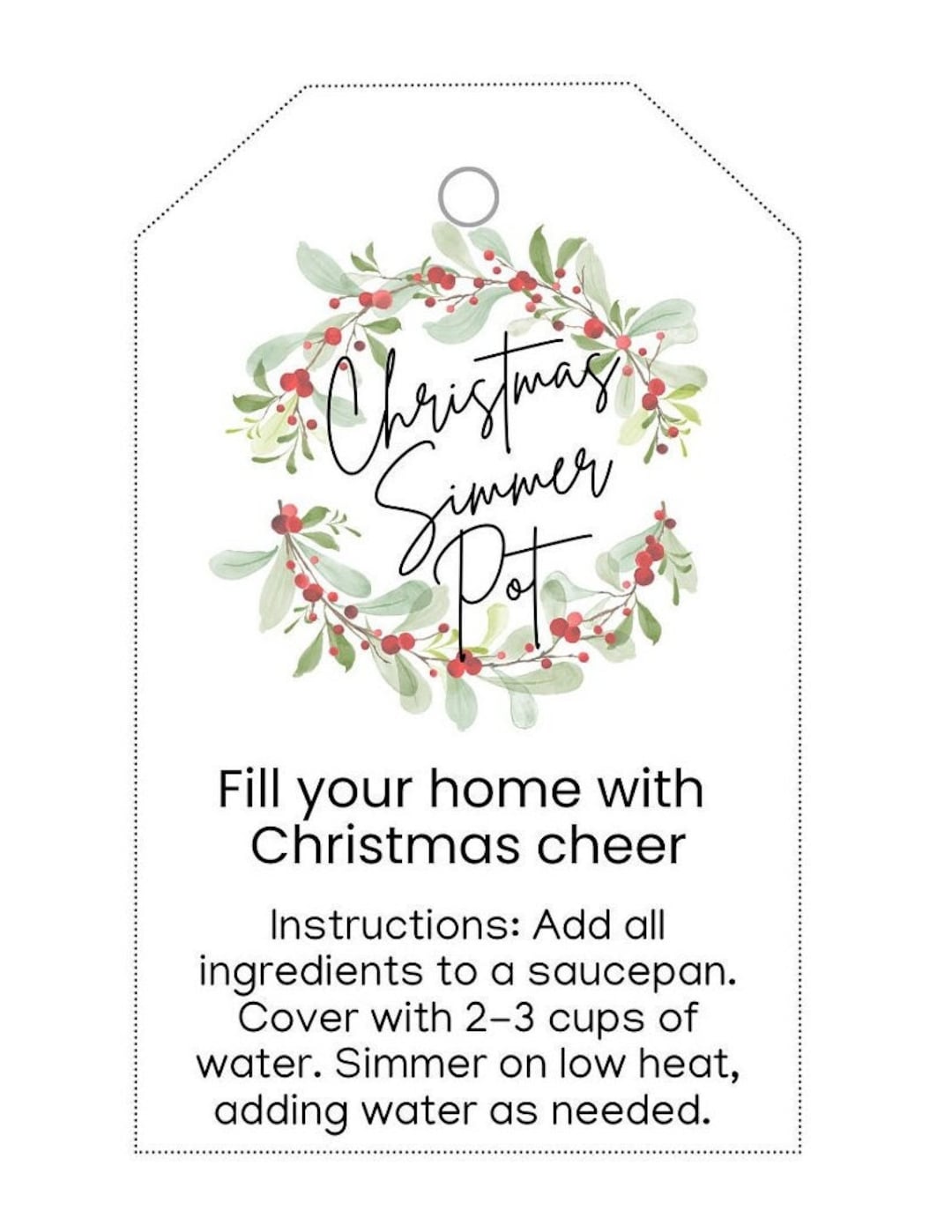 Simmer Pot Gift Tags — Silvertooth Home