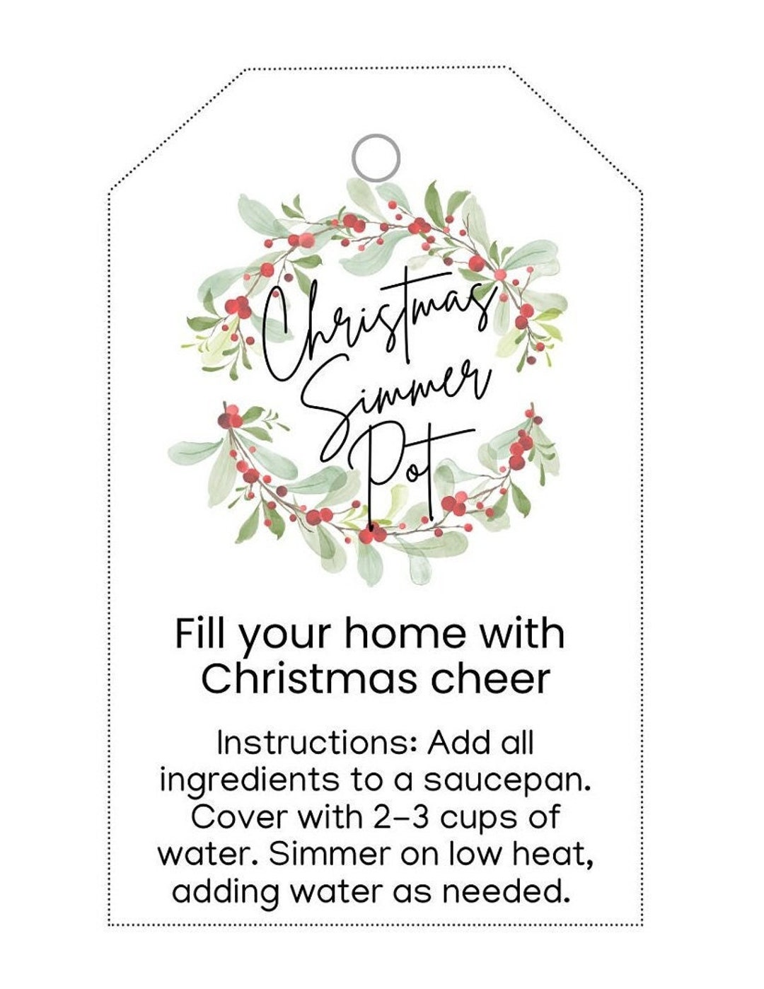 Simmer Pot Gift Tags — Silvertooth Home