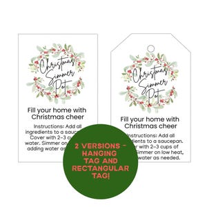 Christmas Simmer Pot Gift Tag: Printable Holiday Blend (PDF)