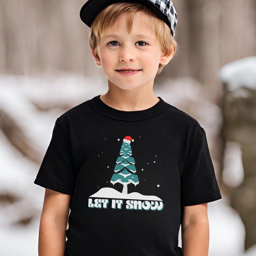 Let It Snow Tshirt, Kids Christmas Gifts, Kids Layering Graphic Tee