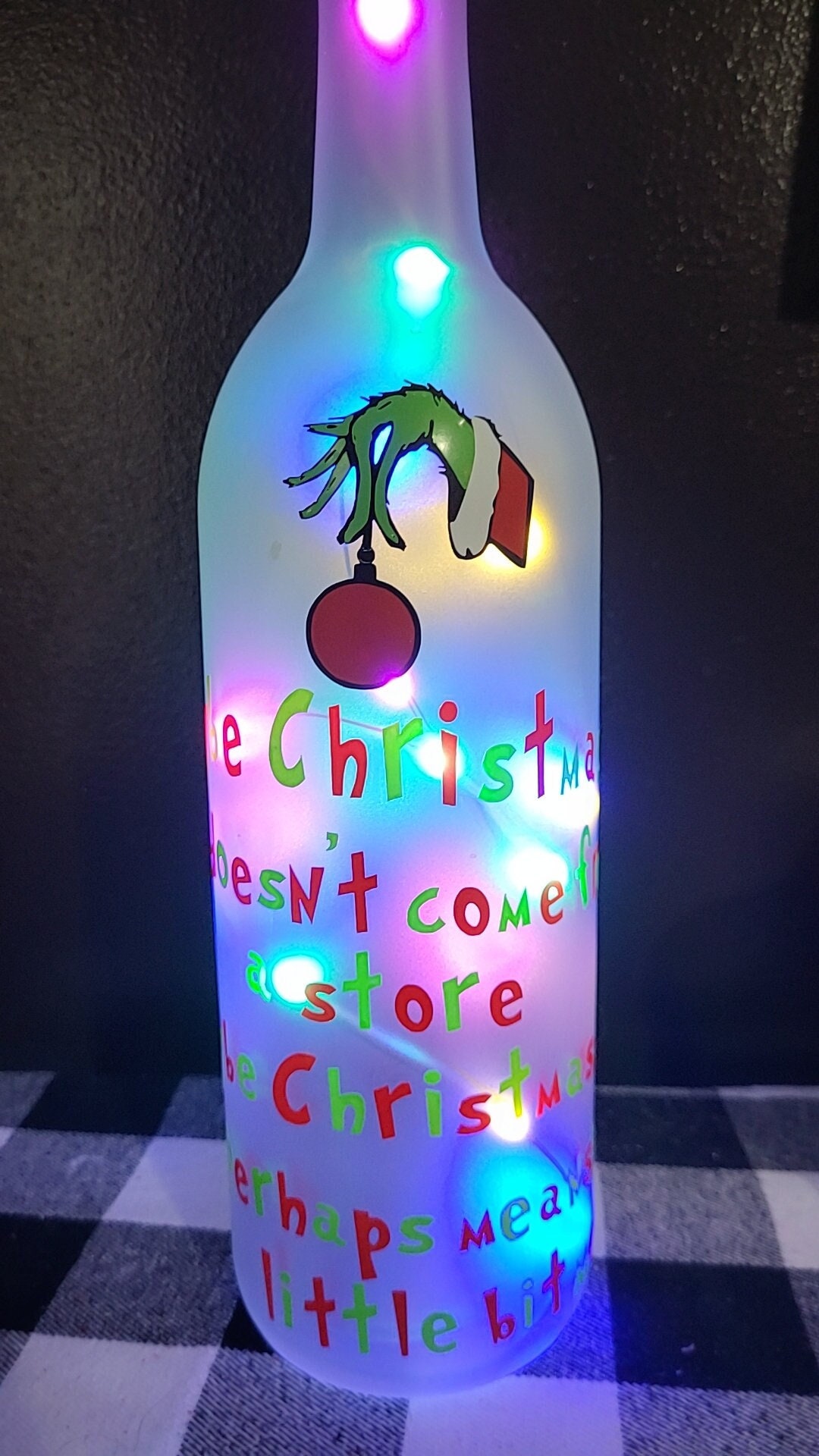 Grinch Decorative Wine Bottle Etsy