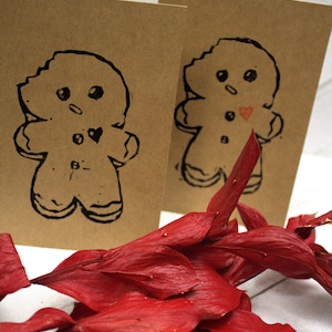 Jeu de cartes de voeux Paire de biscuits sculptés et estampés à la main