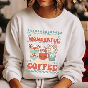 Ugly Christmas Sweater, Christmas Sweatshirt, Retro Ugly Christmas Sweater, Coffee Sweatshirt, Gifts For Her