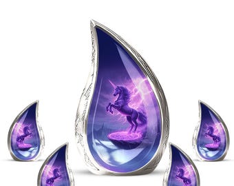 Urna de unicornio morado para cenizas humanas: urna de recuerdo personalizada para cremación, urna pequeña para cenizas, regalo de condolencias.