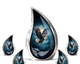 Urna funeraria Eagle para cenizas – Urna personalizada para cenizas humanas - Regalo de condolencia - Urnas Eagle para cenizas - Urna en forma de lágrima