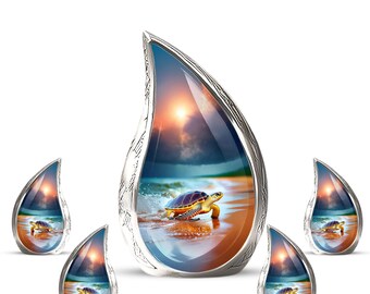 Urna funeraria personalizada de tortuga marina – Urna conmemorativa para cenizas humanas – Urna de recuerdo playera – Homenaje a la tortuga marina para adultos - Urna funeraria para mamás