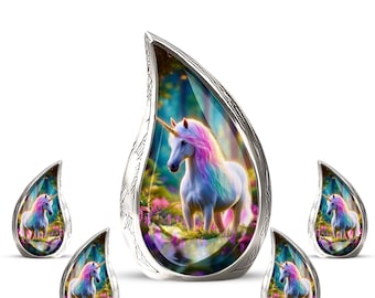 Urna funeraria de unicornio para cenizas - Urna para funeral - Urna conmemorativa - Urna decorativa personalizada - Urna única de recuerdo para hombre adulto - Urna para mamá