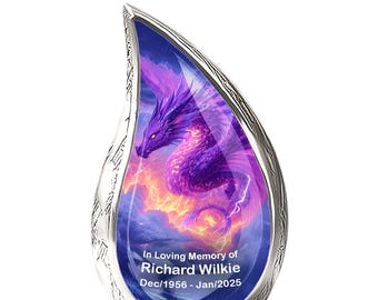 Urna de dragón morado personalizada para cenizas - Urnas de cremación para cenizas - Regalo de condolencia - Mini urnas para cenizas