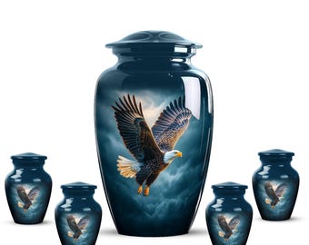 Urna de águila personalizada para cenizas humanas - urnas de cremación para cenizas - Urna de águila Clouds para cenizas - mini urnas para cenizas