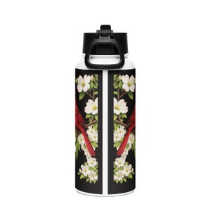 Stainless steel water bottle with a straw lid