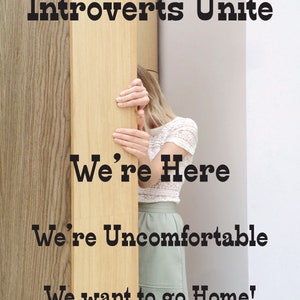 Introverts Poster Introverts Unite, We're Here, We're Uncomfortable, We Want To Go Home Introverts Unite image 3