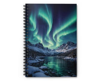Aurora Borealis Northern Lights Spiral Notebook | Ruled Journal