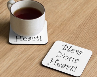 Bless Your Heart Coaster - Sarcastic Southern Saying - Cork-back Coaster - Southern Gift - Drink Coaster - Wine Glass  Coaster, Beer Coaster