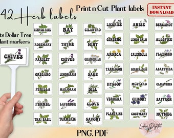 Printable Herbs Vegetables Garden Label markers,Plant Stakes label,Kitchen Herbs Sticker Label, Vegetable tags, Cricut Garden Stickers