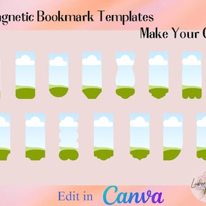 Canva Magnetic Bookmark,Make Your Own CANVA Bookmark Template,Editable Canva Template Sublimation PNG,Drag and Drop Bookmark Template