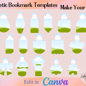 Canva Magnetic Bookmark,Make Your Own CANVA Bookmark Template,Editable Canva Template Sublimation PNG,Drag and Drop Bookmark Template