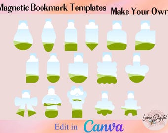 Canva Magnetic Bookmark,Make Your Own CANVA Bookmark Template,Editable Canva Template Sublimation PNG,Drag and Drop Bookmark Template