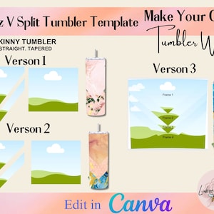 Canva 20oz Tumbler Wrap,Make Your Own 20oz CANVA Tumbler,V Shaped 20oz Skinny Straight & Tapered Tumbler  Sublimation, Drag and Drop Tumbler