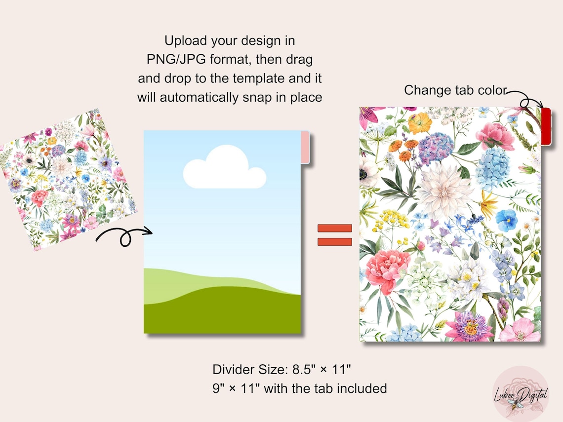CANVA 8.5" X 11" Side Tabs Divider,editable Folder Tabs,make Your Own ...