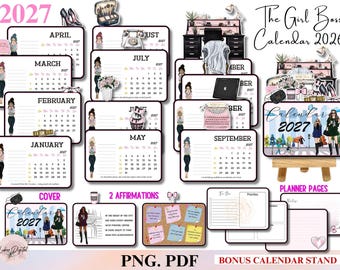 Boss Lady Calendar 2027, City Office Girl Planner,Inspirational Team Gift,Motivational Women Christmas Gift for Colleagues Coworker Friends