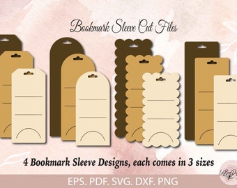 Bookmark Sleeve Template SVG,Bookmark Packaging cut files,Bookmark Display Card,Bookmark Holder Template,Cricut Bookmark,Bookmark Label Tags