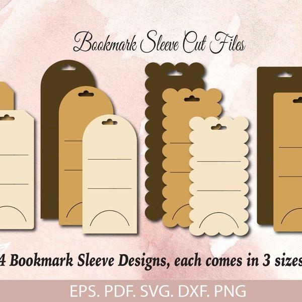 Bookmark Sleeve Template SVG,Bookmark Packaging cut files,Bookmark Display Card,Bookmark Holder Template,Cricut Bookmark,Bookmark Label Tags