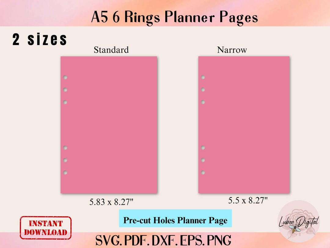 A5 Planner Insert Page Template,a5 Planner Dashboard, Planner Divider