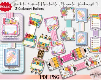 Personalized Teacher Printable Magnetic Bookmark,Back to School Book Magnetic Bookmark book lover,Student Bookmark,Teacher Bookmark Gift