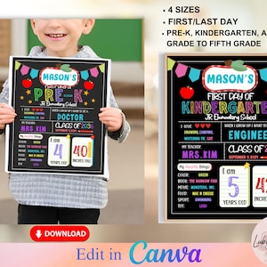 DIY Canva Template Printable Editable First Day of School Sign 1st Day ...