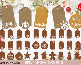 Etiquetas de regalo de Navidad svg, etiqueta de regalo de vacaciones, etiqueta de regalo de Navidad, etiquetas de regalo Cricut, etiqueta de regalo 3D svg, paquete de etiquetas de regalo svg, etiqueta Cricut Glowforge