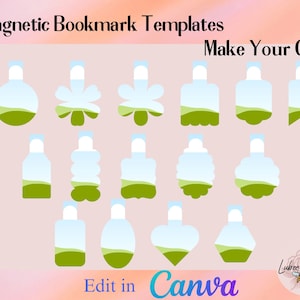 Canva Magnetic Bookmark,Make Your Own CANVA Bookmark Template,Editable Canva Template Sublimation PNG,Drag and Drop Bookmark Template
