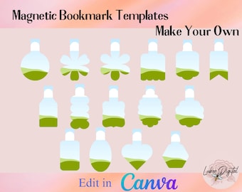 Canva Magnetic Bookmark,Make Your Own CANVA Bookmark Template,Editable Canva Template Sublimation PNG,Drag and Drop Bookmark Template