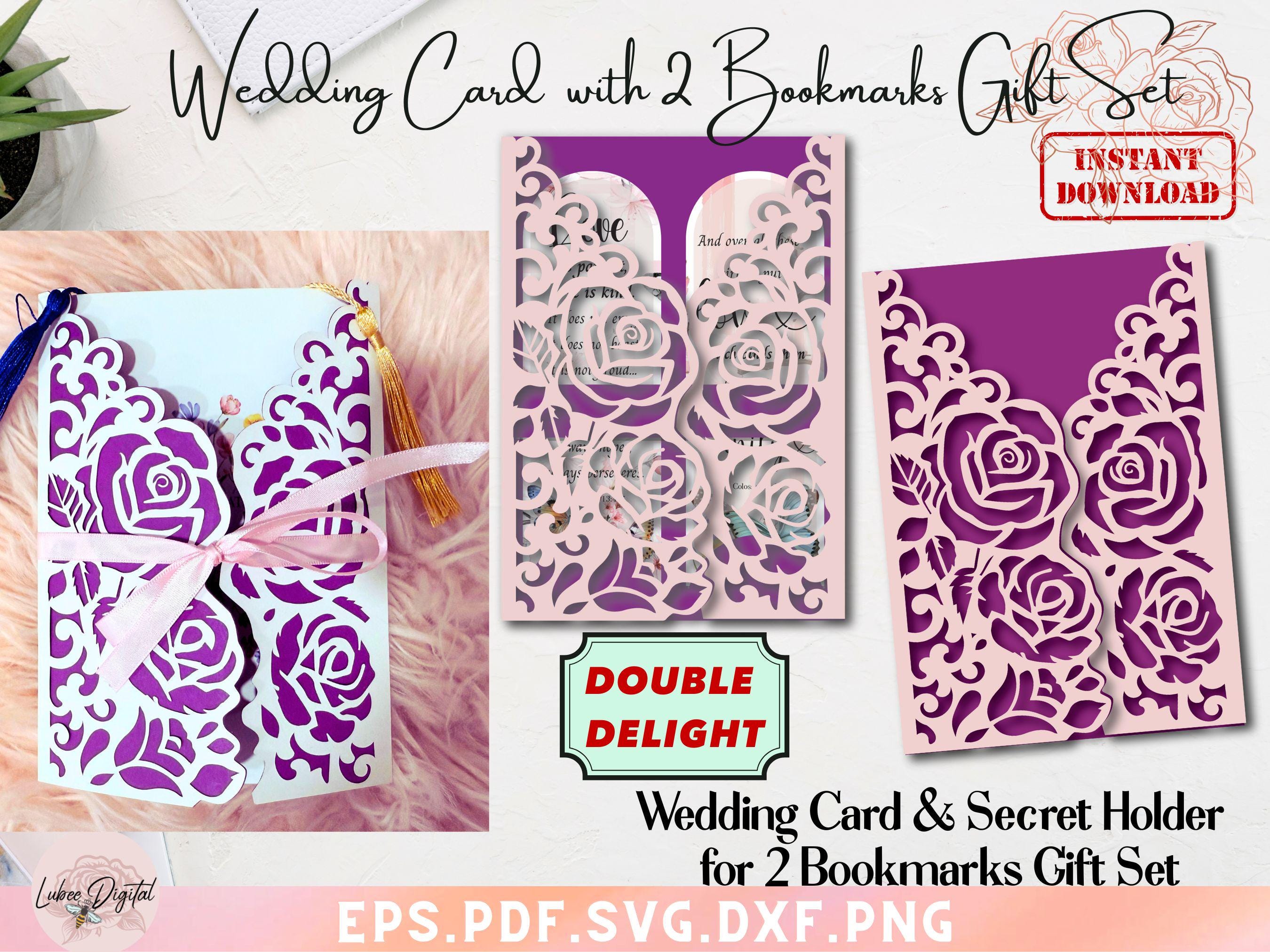 Papercut Wedding Card with Printable Bible Verse Bookmarks Gift Set  Christian Wedding Engagement Card Gift For New Couple Bookmarks Gift, image size:2700x2025