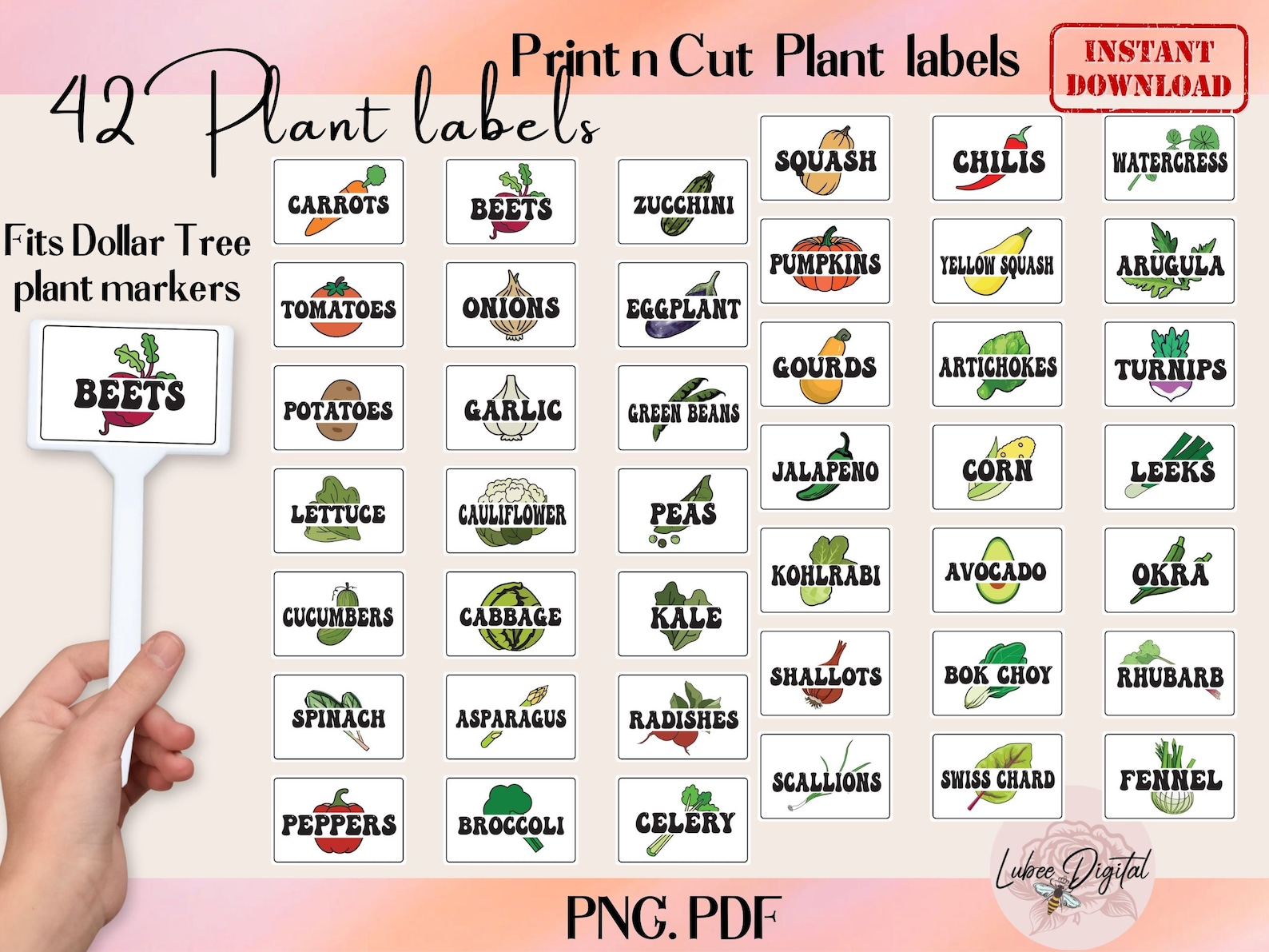 Working Picks Labels Printable Garden Label Markers,garden Pick Labels,plant Stakes Label ...