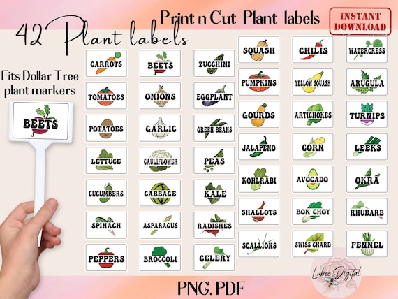Printable Garden Label Markers,garden Pick Labels,plant Stakes