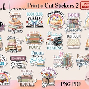 Druckbare Buchliebhaber Aufkleber PNG Aufkleber, Buchliebhaber Buch Leser Aufkleber, Laptop Notebook Druck, dann geschnitten Journal Aufkleber, Buchliebhaber Geschenk