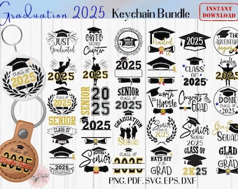 Graduation Keychain SVG,Class of 2025 Cut Files,Graduation Svg Bundle,Acrylic Graduate Keychain,Senior 2025, Graduation Cap,Graduate Diploma