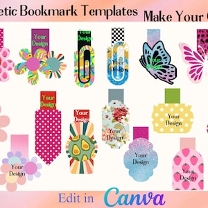 Canva Magnetic Bookmark,Make Your Own CANVA Bookmark Template,Editable Canva Template Sublimation PNG,Drag and Drop Bookmark Template