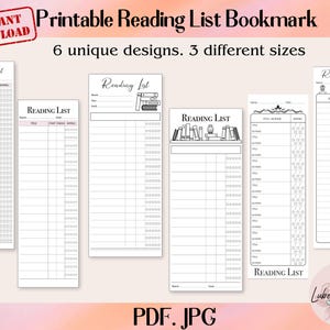 Druckbare Leseliste Lesezeichen, Buch Tracker Minimalistisch Herunterladbare Leselog Bibliothek Karte Buch Liebhaber Geschenk Tracker Journal Reader PDF